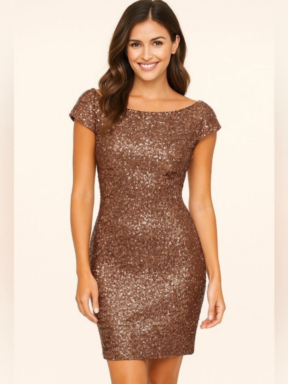 Ralph Lauren Shimmering Brown Sequin Dress
